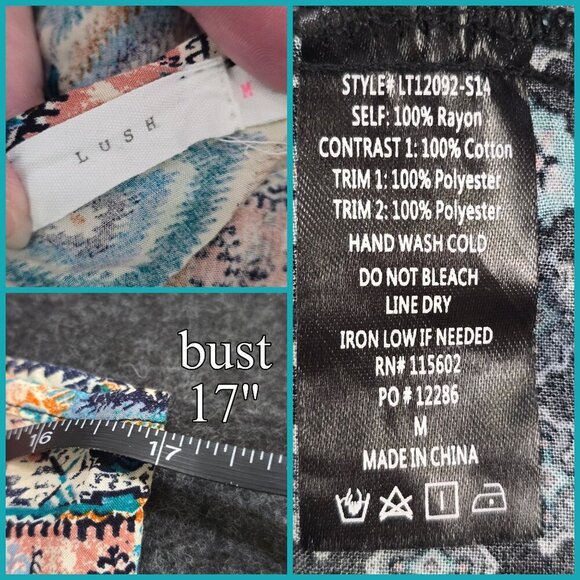 Lush Boho Patchwork Peplum Tank ✦ Scalloped Lace Trim ✦ Cottagecore Festival M - Picture 7 of 10